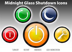 Midnight Glass Shutdown Icons