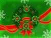 Christmas wreath on green background by: ailime