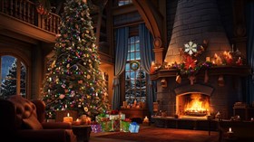 Cozy Cabin Christmas Fireplace