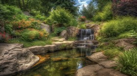 4K Rock Garden Falls