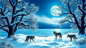 4K Winter Wolves