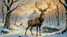 4K Deer Winter