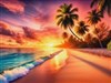 4K Colorful Sunset Beach
