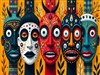 Traditional Indigenous Style Masks VI 