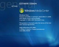 Windows Vista Media Center System Information