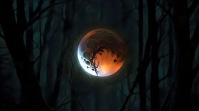 Halloween red moon