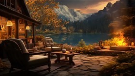 Autumn Relaxation Lake Cabin