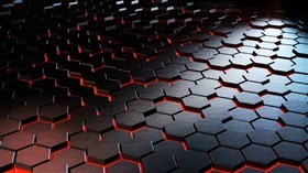 4K Cinematic Hexagons Red