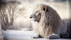 4K White Lion Winter