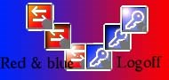 Bleu & red logoff