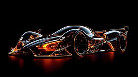 A transparent glass car