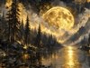 moon rising above a dark forest