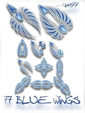 77 blue wings
