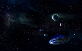 3 discs passing by