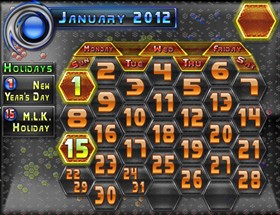2012 HexaKomb Calendar Template