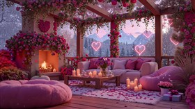 Snowy Valentine Porch