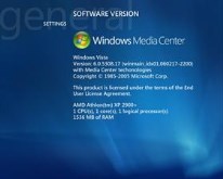 Windows Vista Media Center System Information