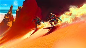 Sand surfing