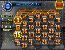 2012 HexaKomb Calendar Template