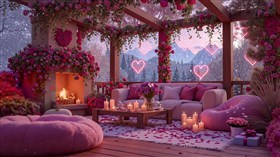 Snowy Valentine Porch
