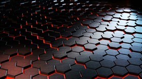 4K Hexagons Red