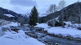 Winter River Falls