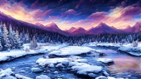 4K Snow River