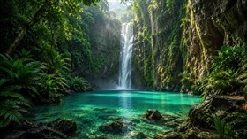 4K Jungle Lagoon Falls